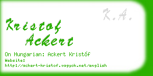 kristof ackert business card